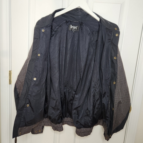 Men's DryJoys By FootJoy Houndstooth Black Beige Rain Golf Jacket Size Large - Picture 10 of 14